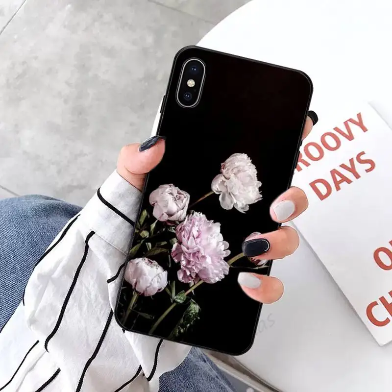 

Flower Pink Peonies Peony pattern Anti-fall mobile Phone Case coque for iPhone 11 12 pro XS MAX 8 7 6 6S Plus X 5S SE 2020 XR