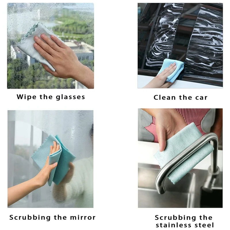 Microfiber Cleaning Cloth Fish Scale Polishing For Dishes Glass Reusable Rags | Дом и сад