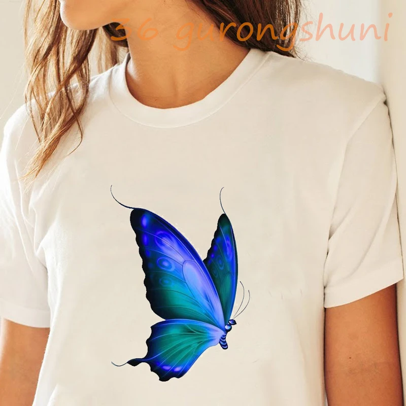 

2020 summer fashion high street casual tops tees pink cute Butterfly animal print t shirt women Basic Slim short sleeve tshirt