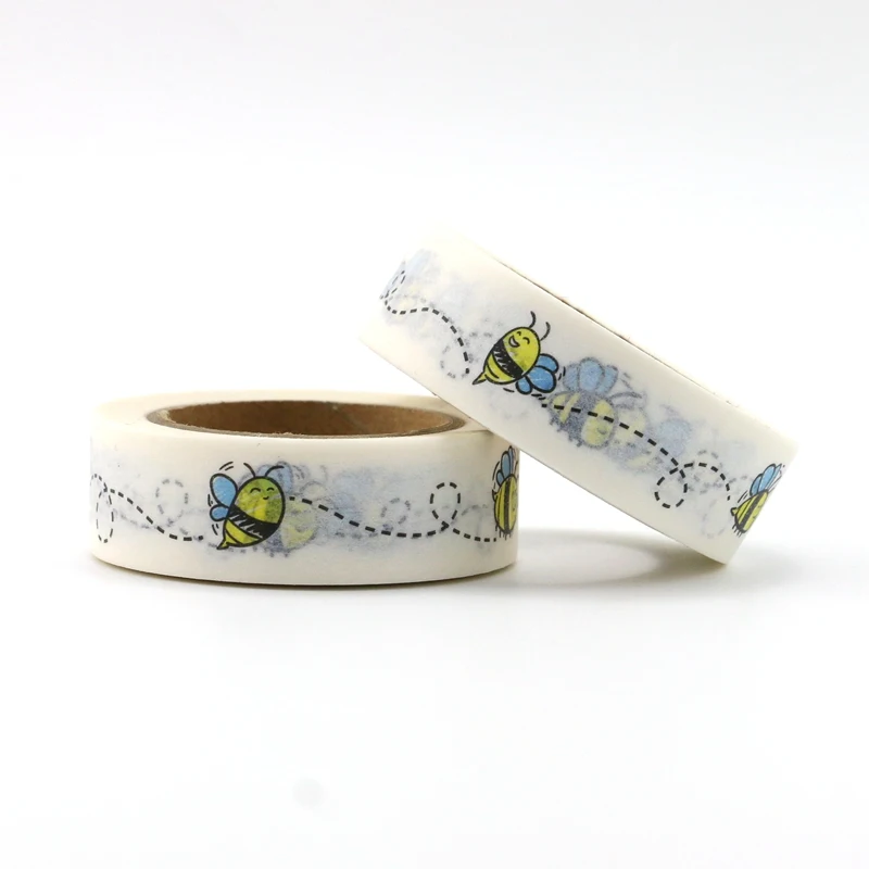 

10 м симпатичные декоративные пчелы печати лента Washi животных Сделай Сам Скрапбукинг Стикеры этикетка японская клейкая лента Школа канцеляр...