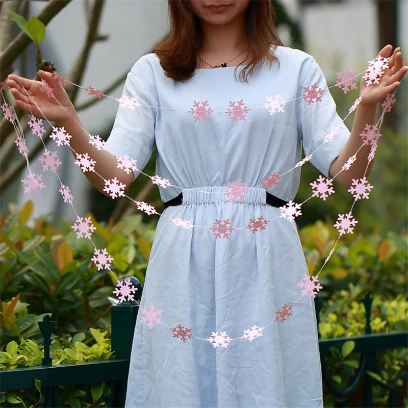 Рождественское украшение 4 м золотистые серебристые снегоступы бумажные