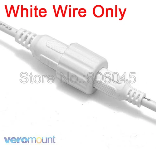White 5 пар IP66 водонепроницаемый разъем питания постоянного тока 5,5x2,1 мм Мужской Женский Разъем черный белый прозрачный провод шнур для светодиодной ленты - Цвет: White
