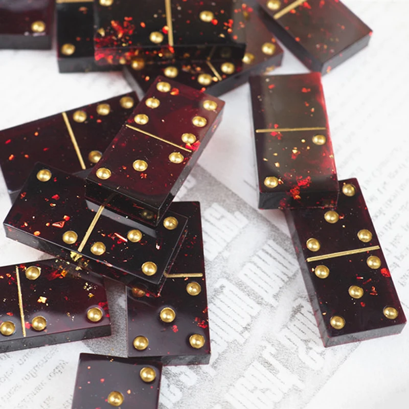 

Handmade Resin Domino Silicone Molds Jewelry Accessories Making Epoxy Resin Craft Cabochons Board Charms DIY Rune Mold