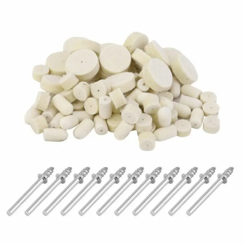 

90pcs Felt Polishing Pad Buff Clean Wheel Point Mandrel for Rotary Tool