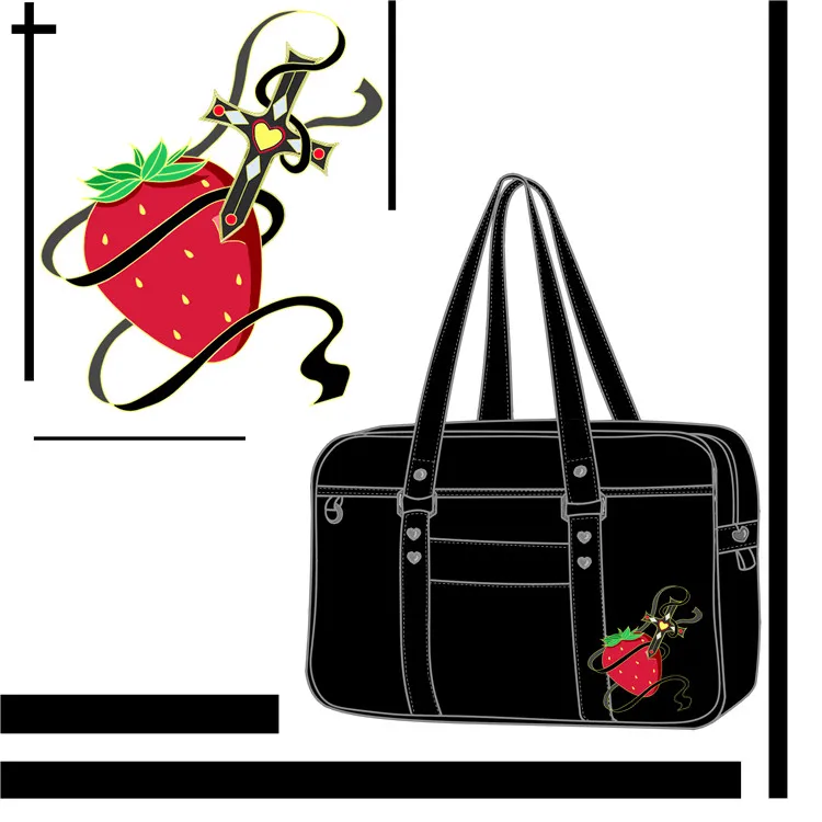 

Japanese Sweet Girl JK Uniform Shoulder Bags Strawberry Bear Clouds Embroidery Lolita Women Handbag Student Lovely Messenger Bag