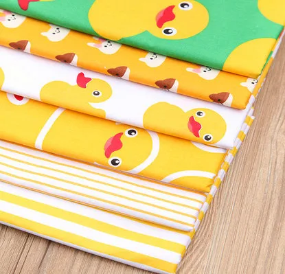 160*50 см саржевая хлопковая ткань с принтом мультяшная желтая утка в полоску