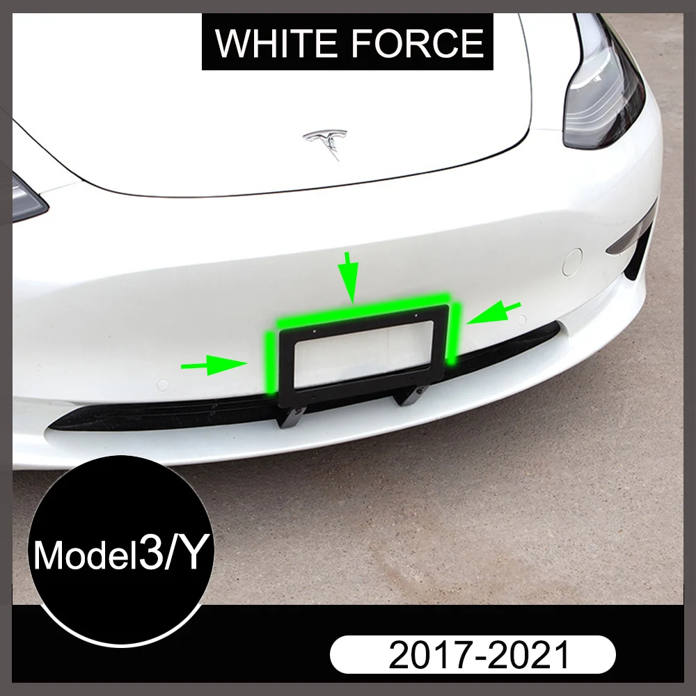

For Tesla Model 3 /Y License Plate Frame US Version Model 3 2021 Car Number Plate Aluminum Alloy Holder No Hole Holder Mounting