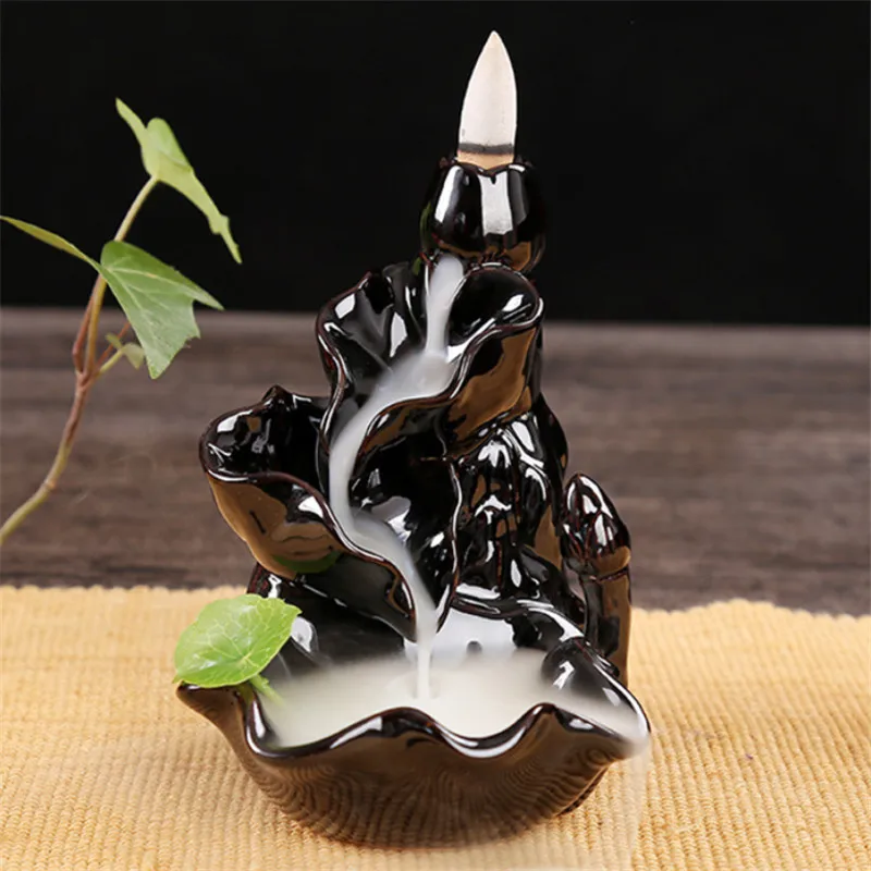 Статуя будды Zen Backflow благовония горелка керамический дымовой водопад