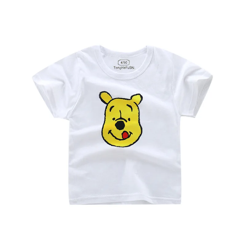 Летняя одежда для малышей с коротким рукавом мальчиков и девочек хлопковое