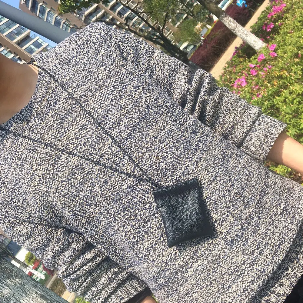 Модный однотонный кожаный ремешок кошелек для мелочи подвесной шейный женский