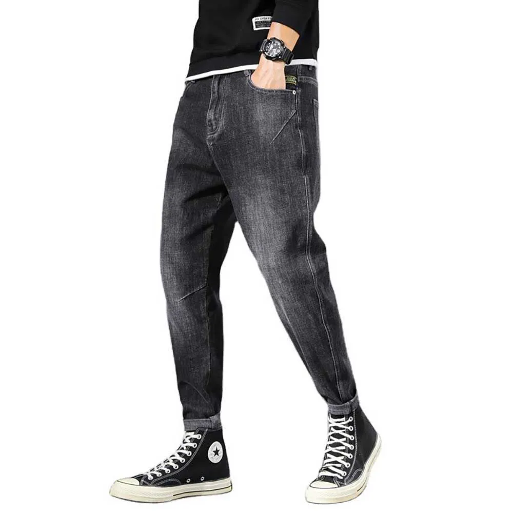 

Джинсы-шаровары мужские зауженные, повседневные брюки из денима, уличная мода