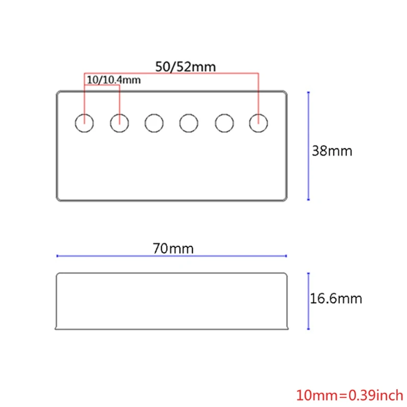 

2Pcs Colorful Red Neck Bridge Humbucker Pickup Cover 50/52m for Electric Guitar