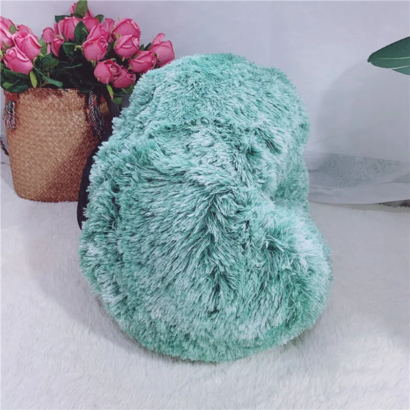 

Soft Long Plush Pet Dog Bed Round Plush Cat Bed House For Dogs Products Nest Winter Warm Sleeping Cat Pet Bed Mat Cat House