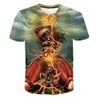 Модная футболка с 3D принтом атаки на титанов, атака на титанов, для мужчин и женщин, Детская Повседневная Уличная одежда, летние топы для мальчиков и девочек
