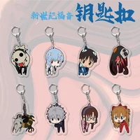 eva anime figures keychain sided acrylic cartoon chain pendant anime accessories for women cute bag pendant key ring jewelry