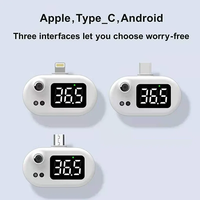 

USB Smart Thermometer USB Intelligent Thermometer Portable Mini Cell Phone Thermometer Non-contact Type Infrared USB Thermometer