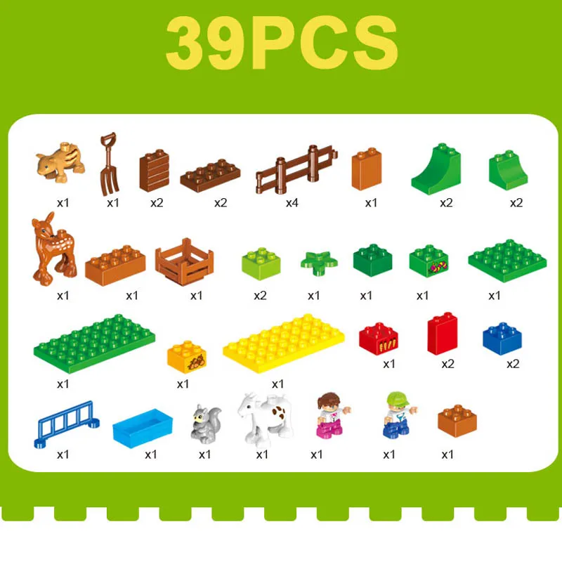 Детский конструктор сельская Ферма развивающие блоки большого размера игрушка