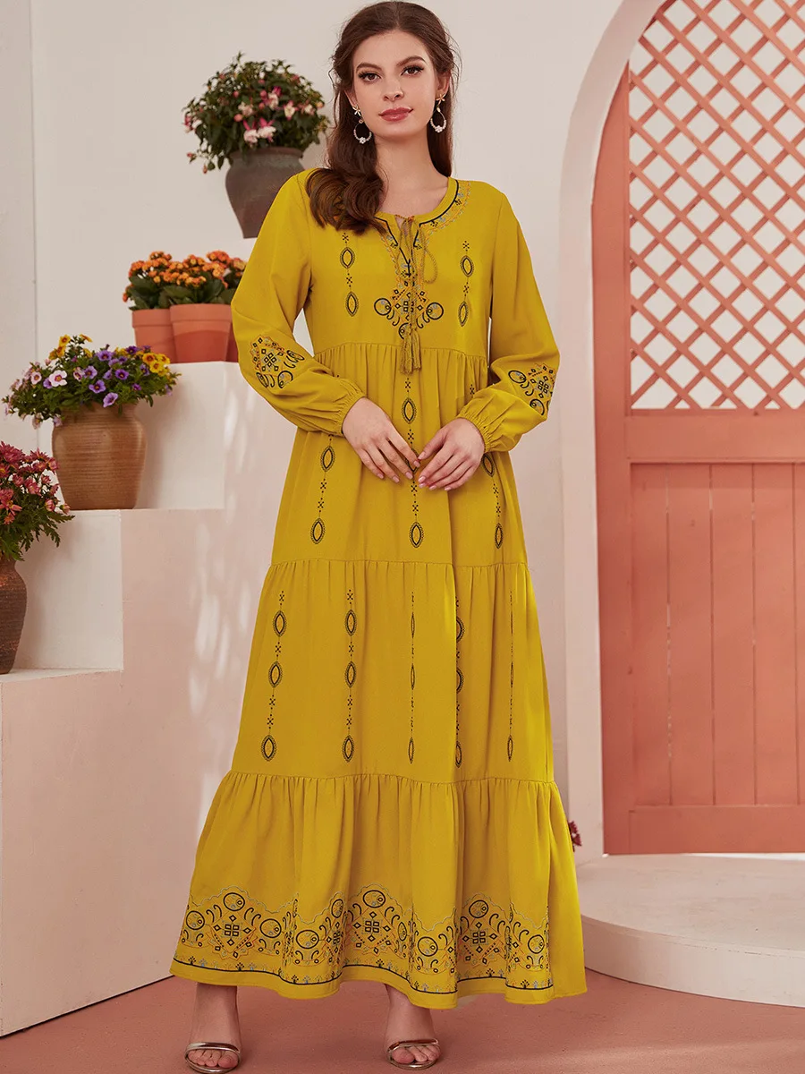 

Abaya Dubai Turkey Arabic Hijab Muslim Dress Islam Clothing Party Dresses Abayas For Women Robe Femme Longue Musulman DR-338