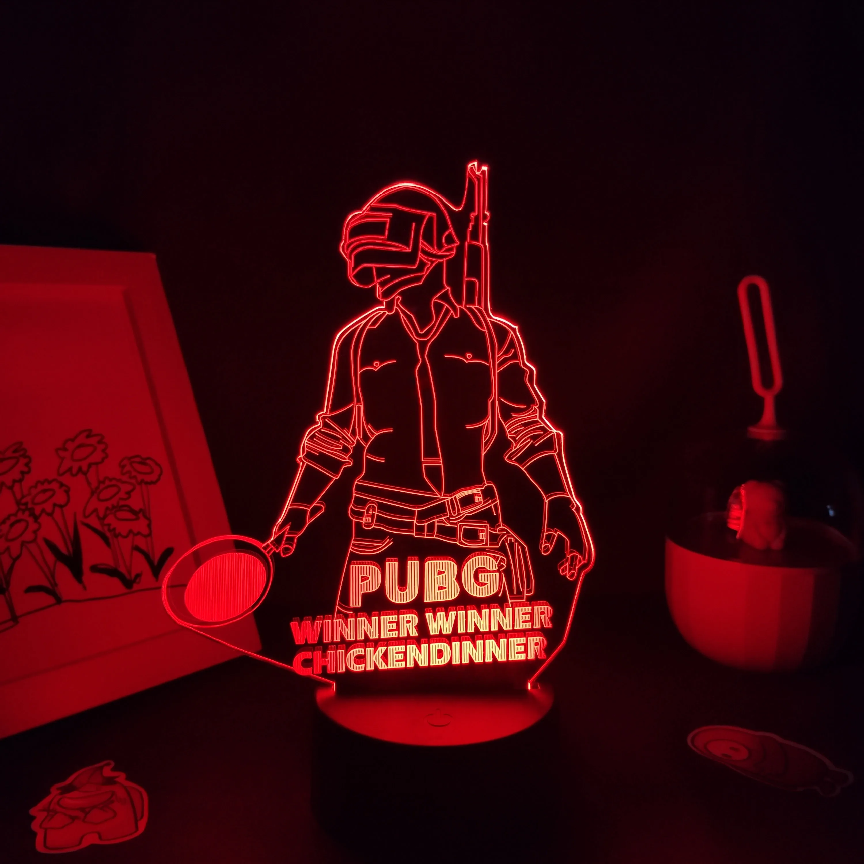 3d-лампа в стиле игры PUBG PlayerUnknown's Battlegrounds светодиодный RGB ночсветильник крутой