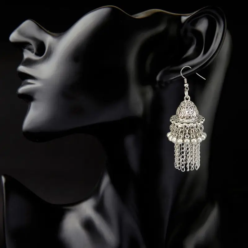 

Jingle Bell Jhumka Indian Unique Ethnic Bollywood Dangle Earrings Jewelry