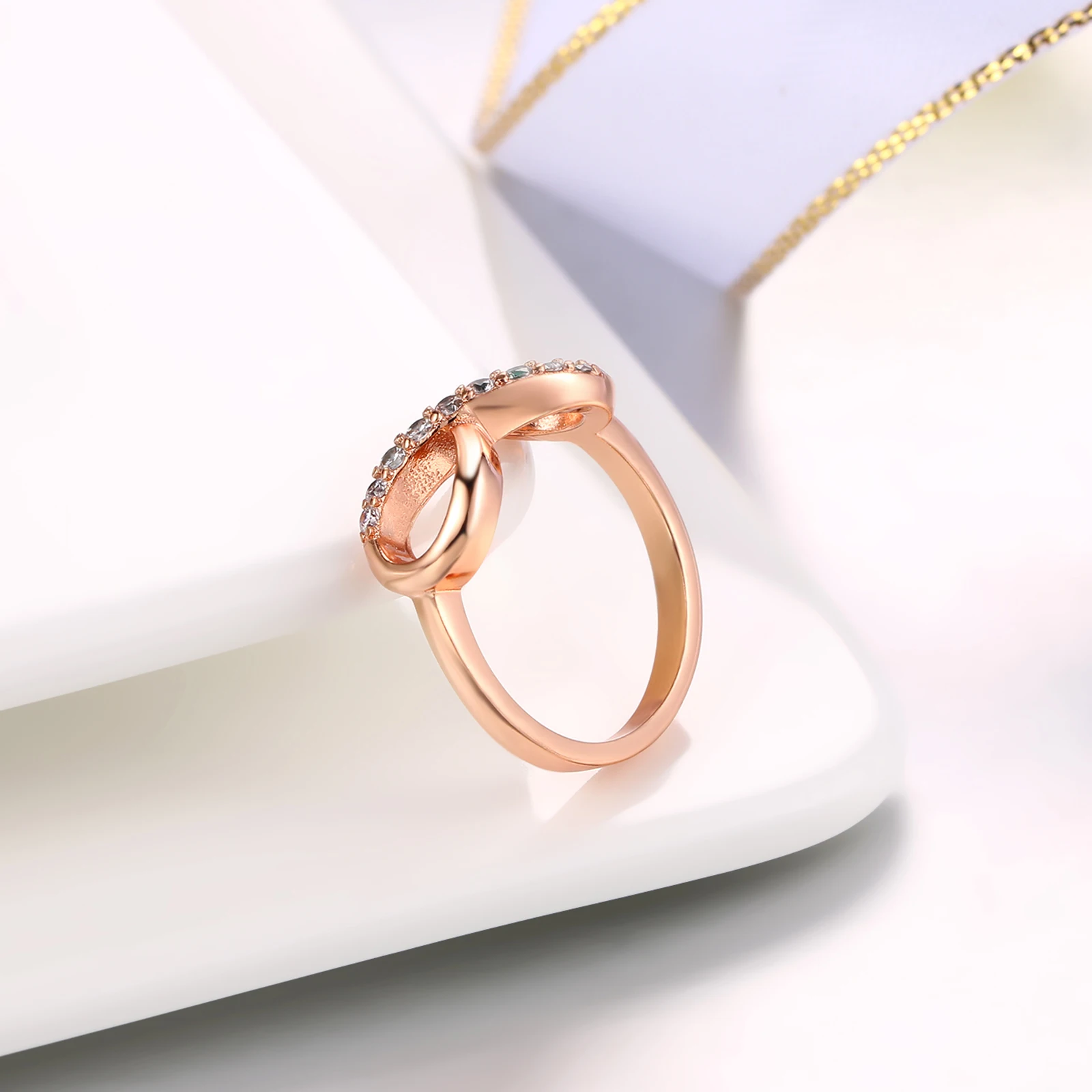 Женские кольца на палец ZHOUYANG высокое качество 8 розовое золото модное ювелирное