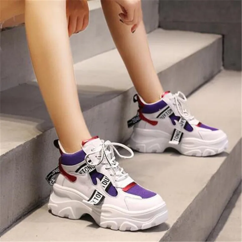 2019 г. новые весенние кожаные женские кроссовки на платформе модная женская обувь