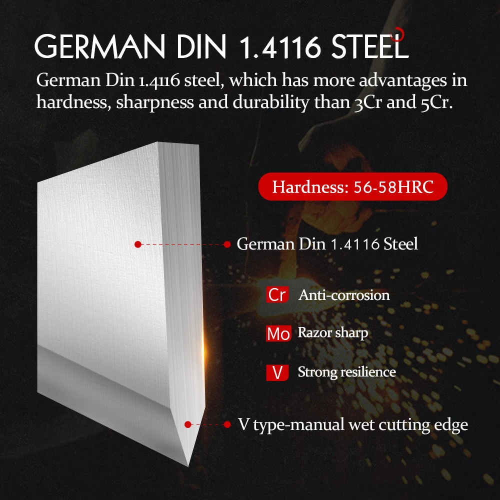 HEZHEN BASIS Series 5.8 Inches Boning Knives German Molybdenum Vanadium Steel Pakka Wood Handle &amp Stainless Rivet | Дом и сад