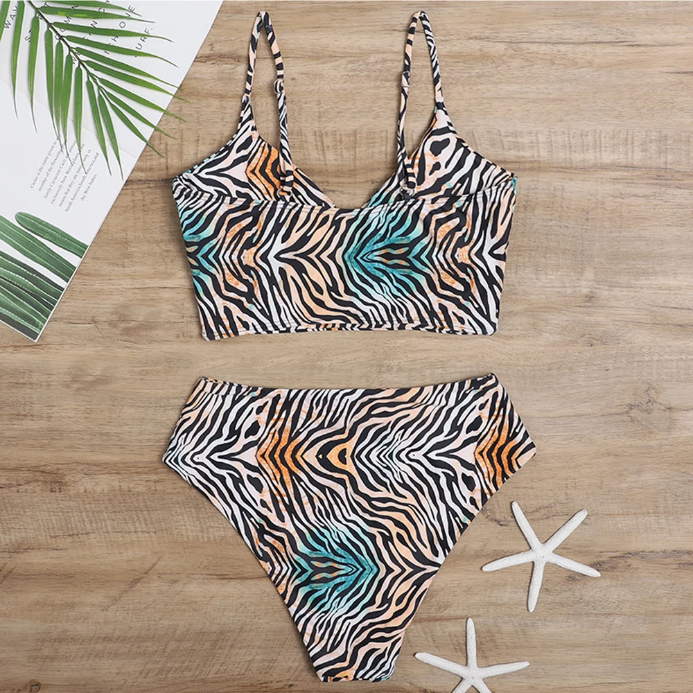 

Women's Summer Floral Bohemian Sling Bikini Swimwear Bathing Suits Triangle High Waisted Bottoms Two Piece Swimsuits