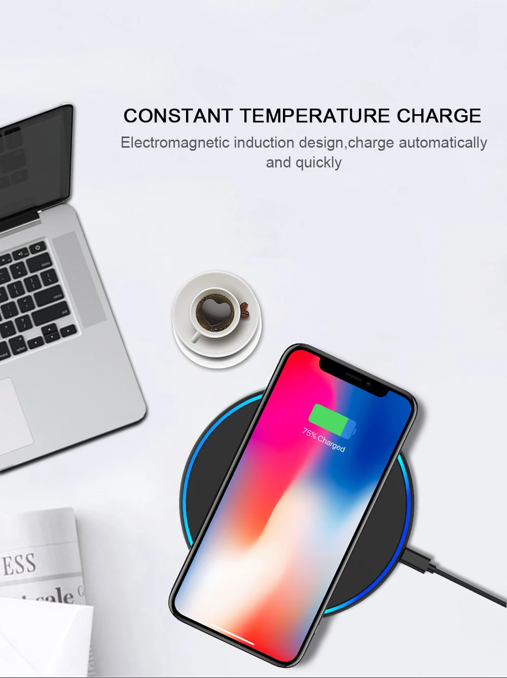 Swalle Быстрая зарядка для samsung Note 9 Note 8 Беспроводное зарядное устройство для iPhone Xs Max X 8 Plus Edge USB Qi зарядная подставка