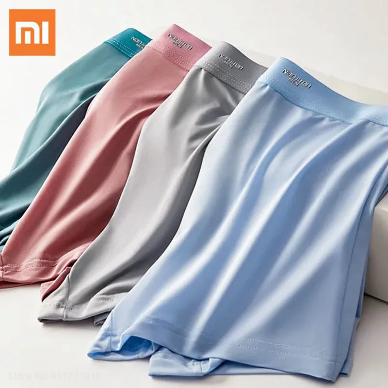 

4Pcs Xiaomi Men's Panties Graphene antibacterial Ice Silk Panties Breathable Man Shorts Mens Underware Ultra-thin Boxer Shorts