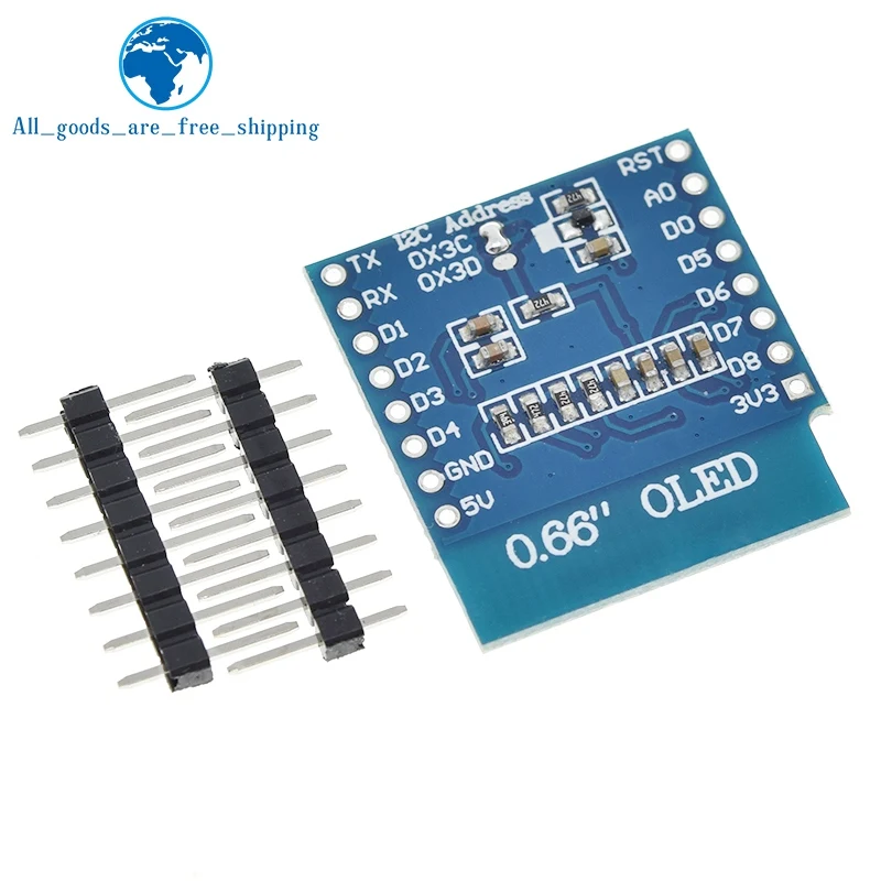 Модуль OLED TZT 0 66 дюйма для WEMOS D1 MINI ESP32 модуль Arduino AVR STM32 64x48 ЖК-экран IIC I2C |