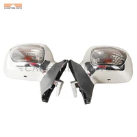 chrome motorcycle rear view mirrors with clear signal light case for honda goldwing gl1800 2001 2011