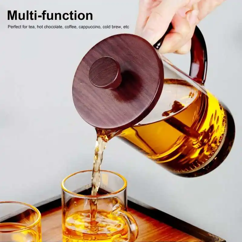 Прессованный чайник для кофе 800 мл из боросиликатного стекла контейнер домашнего