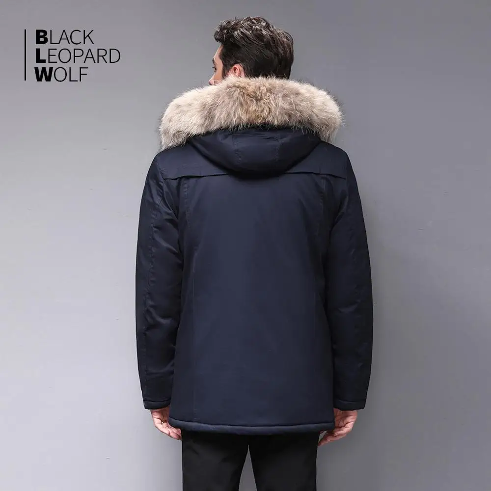 Blackleopardwolf 2019 Зимняя мужская куртка модная парка тип аляска съемная верхняя одежда