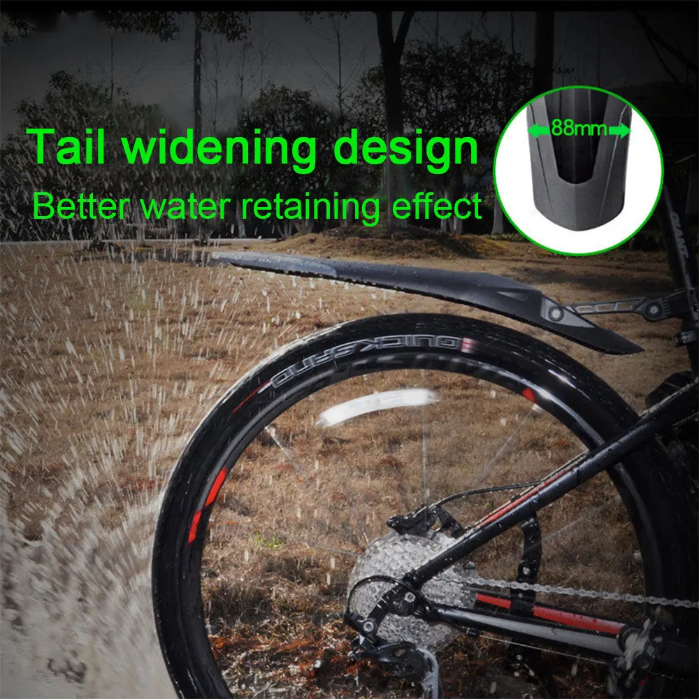 

RBRL Bike MTB Cycling Mudguard Adjustable Bicycle Fender Set Front Rear E-Bike Fender Quick Release For 26 27.5 29 inch Bike