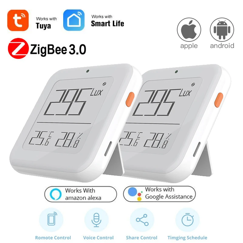 Смарт-датчик влажности и температуры Tuya ZigBee датчик в режиме реального времени с