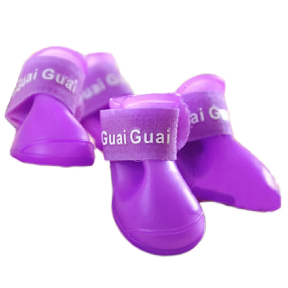 4 шт. Обувь для собак водонепроницаемая дождевая обувь питомцев щенков резиновые