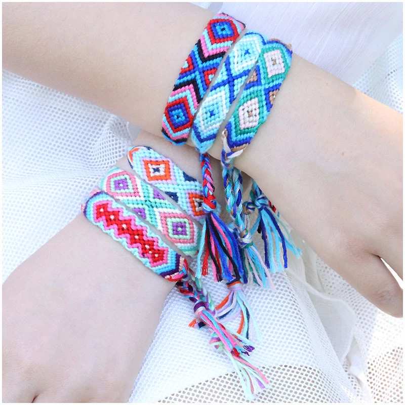 2020 удача Веревка Браслеты для женщин непальская ручная работа плетеная веревка
