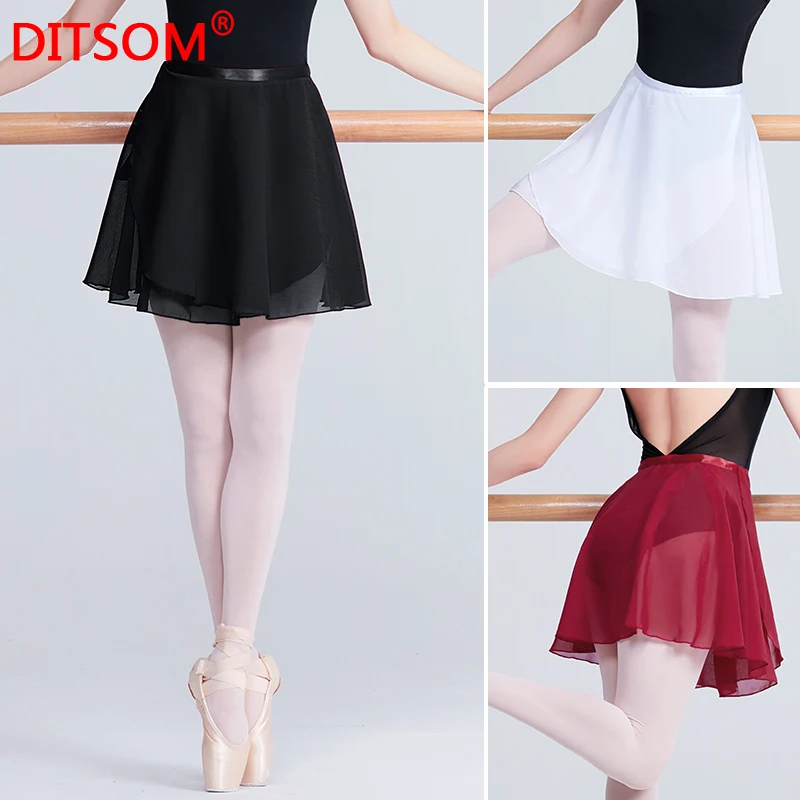 

Chiffon Ballet Tutu Skirt For Ladies Girls Dance Skate Wrap Scarf Leotards Women Underdress Gym Skirt Yoga Fitness Skirt