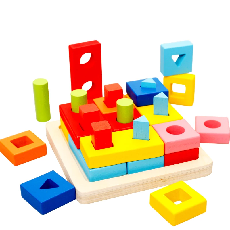 Деревянная трехмерная геометрическая форма соответствия набор столпов young