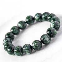 natural green seraphinite round beads bracelet gemstone women men seraphinite bracelet 8mm 9mm 11mm 12mm 13mm 14mm aaaaaa