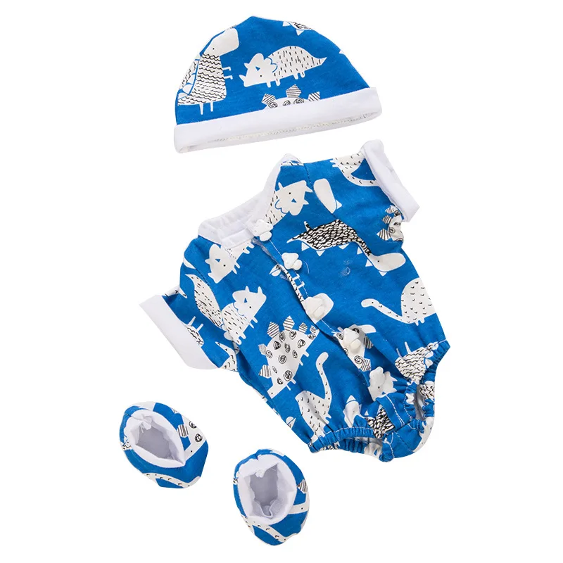 3 шт. в 1 шляпа + костюм обувь подходит для 43 см куклы младенца кукла реборн 17 дюймов