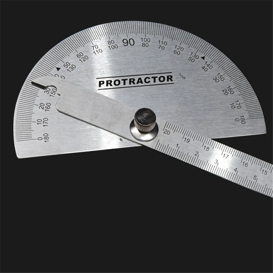 

10cm 15cm 20cm multifunction stainless steel roundhead angle ruler mathematics measuring tool Measuring angle ruler