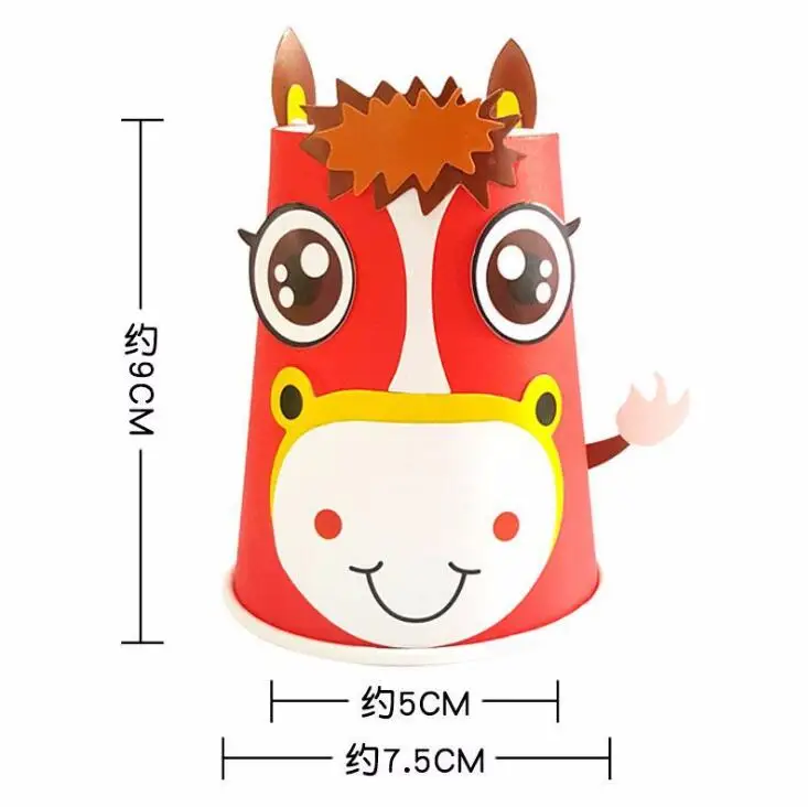 12pcs/box Children 3D DIY handmade paper cups sticker material kit Kids kindergarten school art craft educational toys | Игрушки и хобби