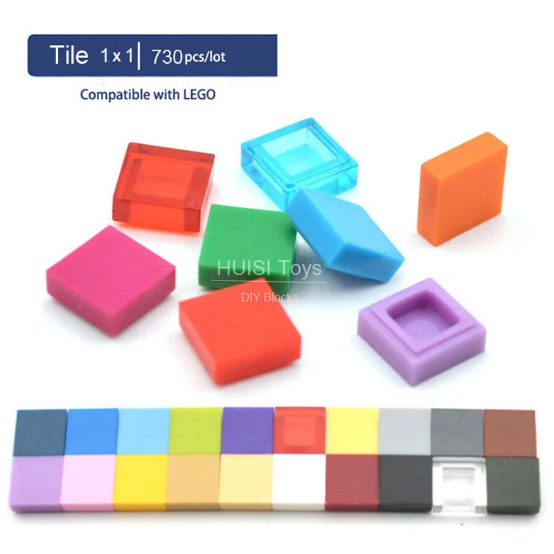 Совместимые детали для кирпичей большинства брендов 1x1 плоские пластиковые