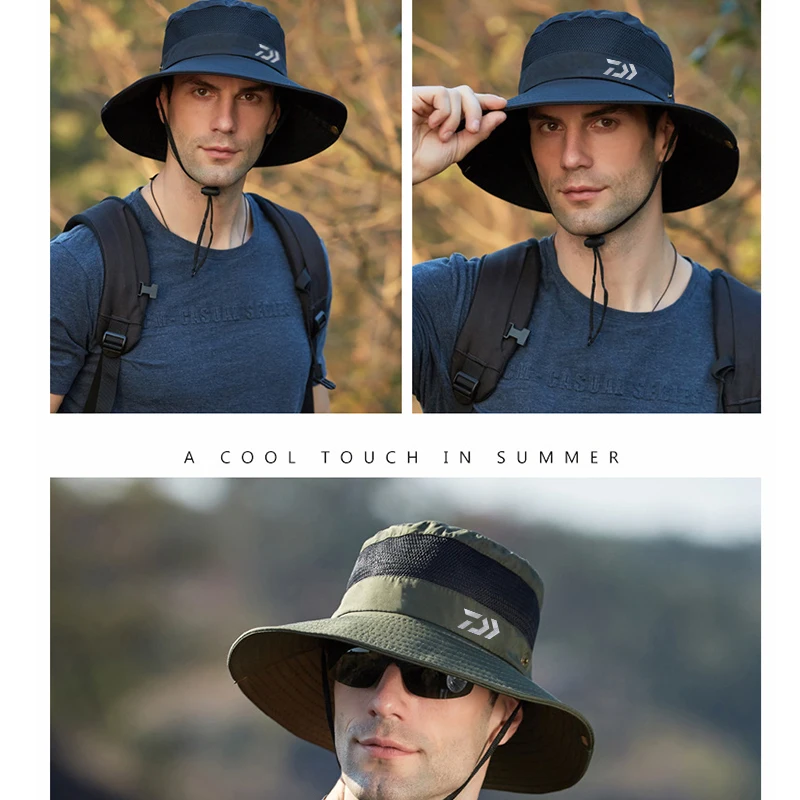 Шапка Daiwa Мужская воздухопроницаемая с сеткой модная шляпа от солнца для