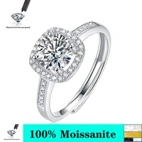 925 sterling silver 1ct 2ct 3ct round brilliant cut ring vvs1 diamond moissanite ring engagement jewelry anniversary ring