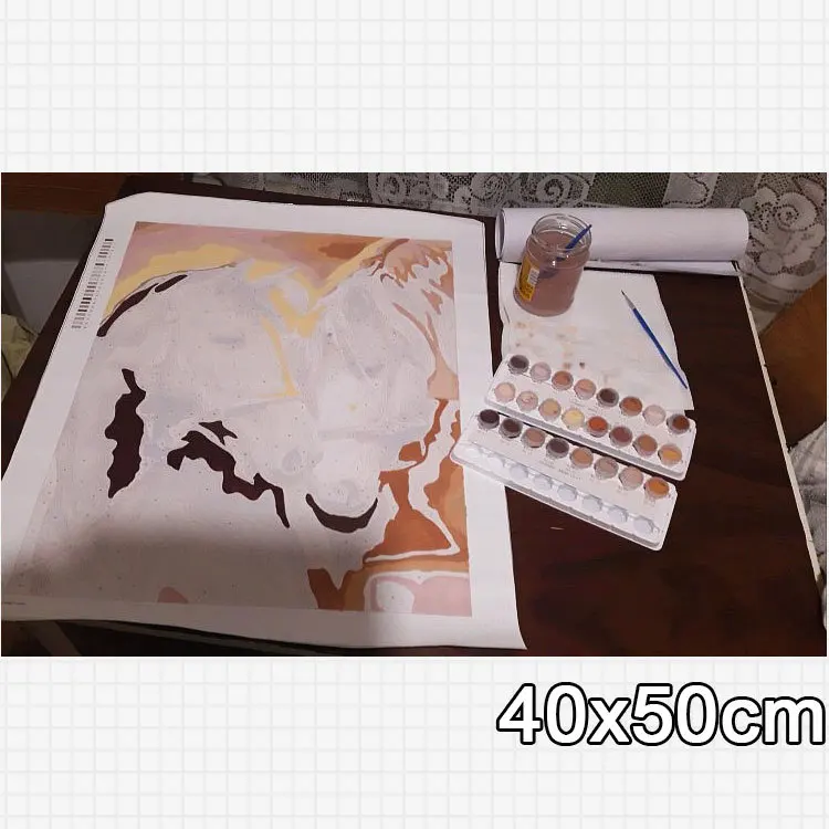 AZQSD DIY живопись по номерам животные лошадь Акриловая картина Unframe современная