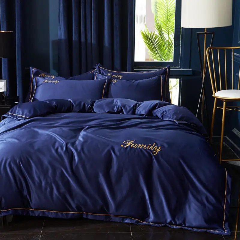 Комплект постельного белья из 4 предметов с вышитым шелком Tencel текстиль Nantong