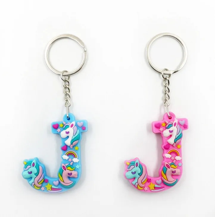 1 шт. 3D Единорог брелок письмо ПВХ мешок кулон подарок кошелек повесить на день